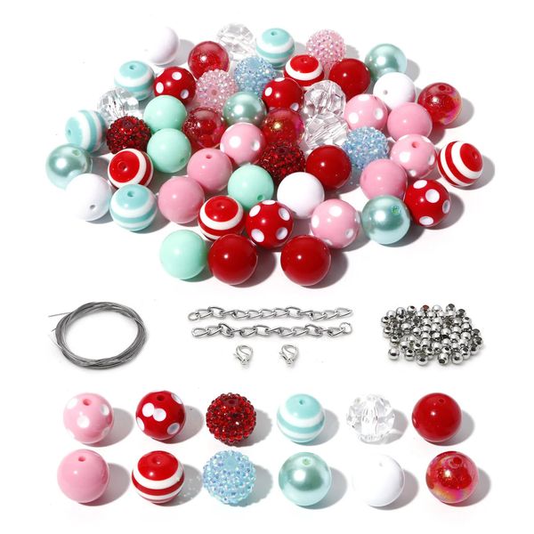 Acrylique en plastique Lucite perles multicolores Kits de bricolage pour Bracelet collier fabrication de bijoux accessoires faits à la main entretoise ronde 1 ensemble 231110
