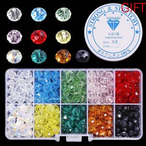 Acryl Plastic Lucite Groothandel Verkopen 10 Kleuren Kristal Kralen Ronde Glazen Kralen Facet losse kralen Met Container Doos voor Sieraden maken 230809