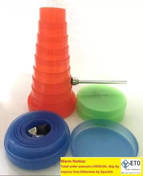 Acrylique poche pliable Bong tour extensible narguilé en plastique tuyau d'eau Flexible fusée tabac Bongs voyage