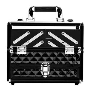 Acryl Portable Cosmetic Case Grote aluminium make -up treinbox Black 240416