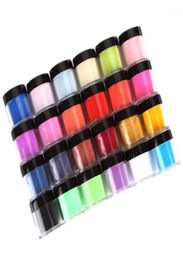 Polvo acrílico 24 colores Outils Sculpture Nail Art Art Tips UV Gel Diseño de diseño de polvo 3D Drop de manicura GLITTER17925485