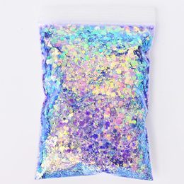 Acryl -poeders vloeistoffen 50Gbag holografische gemengde zeshoekige vorm dikke nagel pailletten sprankelende vlokken plakjes manicure bodyeyeface glitter tcf2335 230926