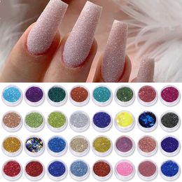 Poudres acryliques liquides 60 pièces/ensemble Nail Art paillettes paillettes mélange bleu or argent blanc couleurs sucre ponçage poudre pigment poussière ongles fournitures décorations 231121