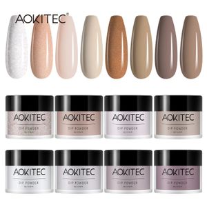 Polvos acrílicos Líquidos Aokitec Juego de polvos de inmersión 8 colores 10 g Kits de brillo pastel Manicura Uñas Arte Decoración chispeante para uñas francesas 231216