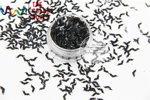 Poudres acryliques liquides couleur noire forme de chauve-souris taille 8mm paillettes pailletées pour Nail Art et fournitures de bricolage décorations de vacances 231216