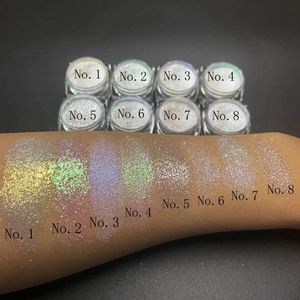 Acrylic Powders Liquids Cosmetic White Shimmer Powder Dye Glittering Iridescent Pigment for Eye Face Body Highlighter makeup 231006