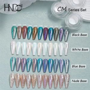 Poudres acryliques liquides HNDO Aurora Moonlight White Chrome poudre pour Nail Art professionnel bricolage manucure ongles décor série CM toutes les 11 couleurs en gros 231216