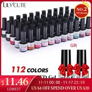 Poudres acryliques liquides LILYCUTE 112 60 40 20 pièces couleurs Gel vernis à ongles ensemble semi-permanent tremper UV LED Art Salon vernis Kit hybride 231113