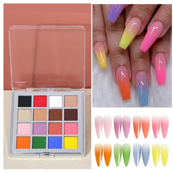 Polvos acrílicos Líquidos Mocmaki DIY Gradient Nail Powder 12 colores Glitter Pigmento Ombre Nail Art Powder para manicura Decoración Suministros 230925