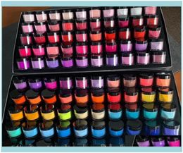 Poudres en acrylique Liquides Nail Art Salon Health Beauty 10gbox Fast Dry Dip Powder 3 in 1 French Nails Match Color Gel Polish Lacu2380516