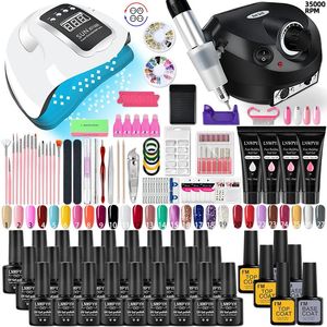 Kit d'ongles en poudre acrylique et liquide, Poly Gel avec lampe à paillettes, vernis de construction UV, ensemble d'outils de manucure 231023