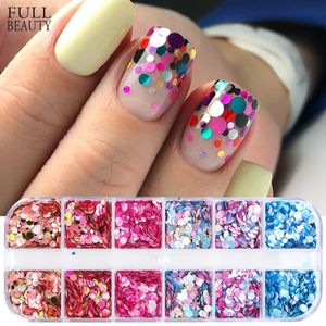 Poudres acryliques liquides brillant coloré bulle nail art paillettes paillettes holographiques mixtes de forme ronde charmes gel polonais flocons manucure décorations 231121