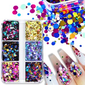 Acrylpoeders Vloeistoffen Glanzend Kleurrijk Bubble Nail Art Pailletten Glitter Holografisch Rond Vormig 3D Nagel Charme Gel Polish Franse manicure Decoratie Unas 231024