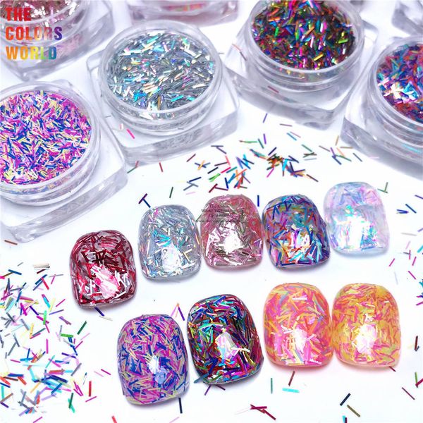 Poudres acryliques Liquides TCT-304 Bande de clinquant Forme de barre courte Nail Glitter Nail Art Décoration Body Glitter Festival Accessoires Gobelets Décoration DIY 230711