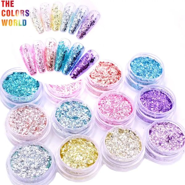 Polvos acrílicos Líquidos TCT-776 Grado cosmético Brillo grueso Sombra de ojos Diamante Arco iris Maquillaje Pintura facial Fiesta Festival Manicura Decoraciones artísticas de uñas 231202