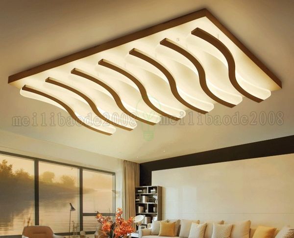 Acrylique Rectangulaire Ultra-mince Plafonnier Plaine Voile LED Lampes Lumières Éclairage Domestique Pour Salon Chambre Salle D'étude Villas