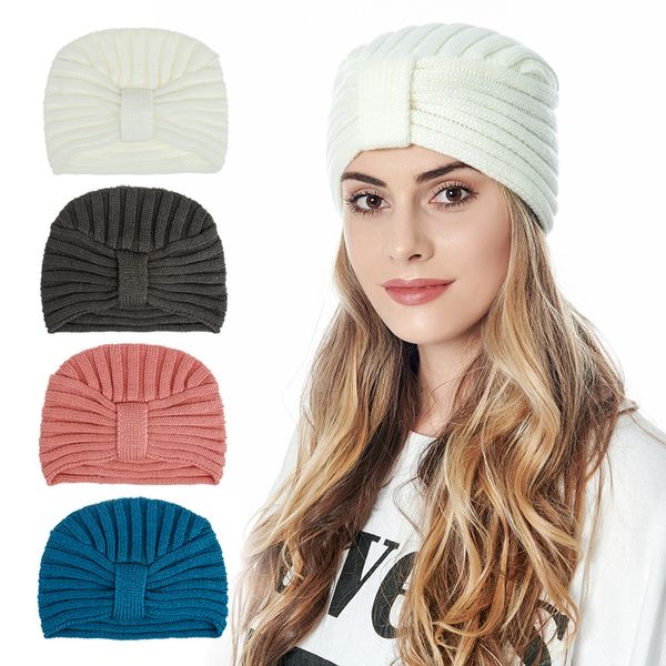 Acrylique Rib Bonnets tricotés Hommes Femmes Hiver Head Warmer Cap Plaine Adulte Homme Femme Dames Bandeaux Cheveux Bonnets 10 Couleurs Solides En Gros