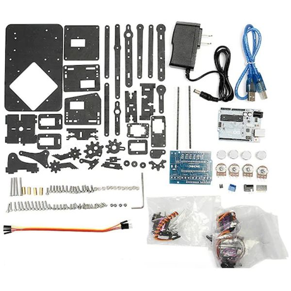 Robot acrílico garra brazo 4 servos kit