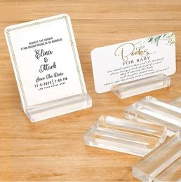 Supports acryliques porte-cartes de place porte-numéros de Table présentoir de carte clair pour Table mariage Photos outils de décoration intérieure