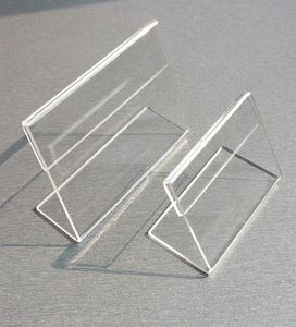 ACRYLIC T1 3 mm Tabla de plástico transparente Etiqueta de etiqueta Pantallas de papel Papel Promotion Tourders pequeños de forma l de forma 50pcs300s9685062