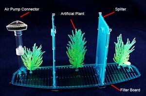 Acryl drie splitsing aquarium betta viskom led licht aquarium broederij fokkast guppy vissen tank schildpad reptile house