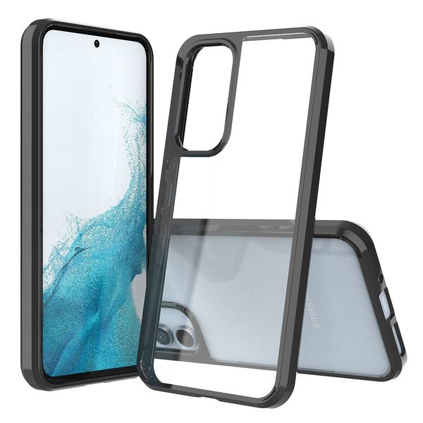 Coque transparente en acrylique TPU pour Samsung Galaxy A24 A14 4G A54 A04E A34 5G S23 Plus S22 Ultra Note 20 Xcover 5 6 Pro 2 Housse antichoc