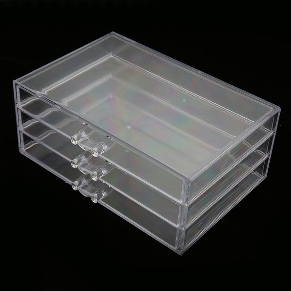 Boîte de rangement de bijoux transparent en acrylique Organisateur cosmétique 5 tiroirs Contat de boîtier pour les boucles d'oreille Colliers Colliers