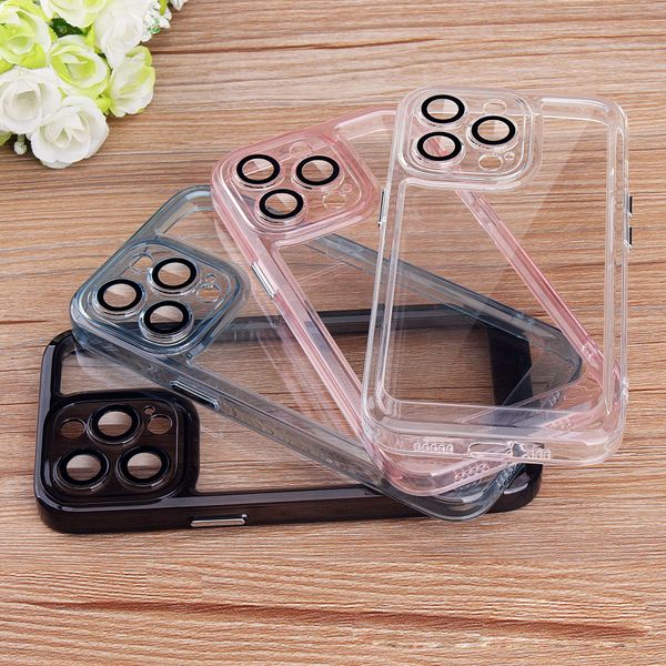 Cajas de teléfono transparentes de acrílico con lente de vidrio templado Protección de película para iPhone 13 12 Pro Max Space Goggles Eyes a prueba de golpes Anti Fall Cover Hard Shell