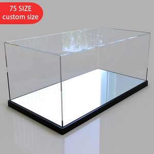 Boîte de rangement transparente en acrylique, boîte de présentation, couvercle anti-poussière, bloc de construction, modèle armoire de collecte en verre pour la main 240125