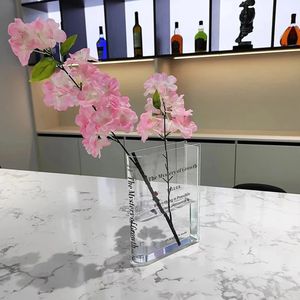 Vase transparent en acrylique Vase Croissance en forme de livre Vase North Eurasian Flower Boîte incurvée décor de pièce Clear 240415