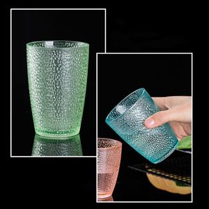 Groothandel Acryl Tumbler Plastic Beker Bier Mok Onbreekbaar Acryl Water Cup Melk Sap Cup PC Head Point Gekleurde Cup Drinkware