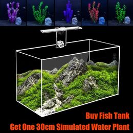 Tablette de lumière aquarium ouverte de la plante à eau rectangulaire et réservoir de tortues aquarium ouvert