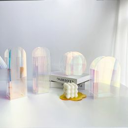 Vase acrylique Vase 3D Géométrie acrylique Pot de fleur de fleur Nordique Forme d'onde de fleur non fragile Décorat intérieur 240417