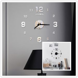 Reloj de pared acrílico, reloj de pared con espejo DIY, arte acrílico 3D, pegatina de espejo, decoración para el hogar y la Oficina, regalo único RRD7045
