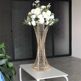 Centraire de table de mariage en acrylique Crystal Table Centres de 80 cm Pilier Route de fête Vase Party Decoration 5 PCS 240422