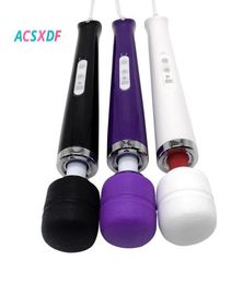 ACSXDF 10 Snelheden 110240V Toverstaf Massager Tepel G Spot Kut Stimulator Vibrators Adult Sex Toys voor Women1753075
