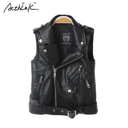 Acthink Jongens Winter Faux Lederen Vest Jas Actief Tiener Motorfiets Jas Kinderen Lente PU Jas, C294 211203