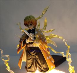 Actie Anime Figuren Kimetsu No Yaiba Agatsuma Zenitsu Night Lights Led Set Figurine Model Toys For Children Model Y0112286F2882294