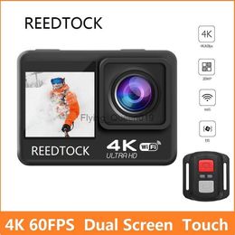 Câmera de ação 4K 60FPS 24MP 2.0 Touch LCD EIS Tela WiFi à prova d'água Controle remoto 4X Zoom Capacete Go 9 Pro Sport Gravador de vídeo HKD230828