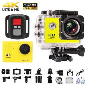 Caméra d'action 4K Ultra HD 30FPS 170D Casque étanche sous-marin Enregistrement vidéo Extérieur à distance WiFi 2.0 Écran Mini Sports Cam 240304