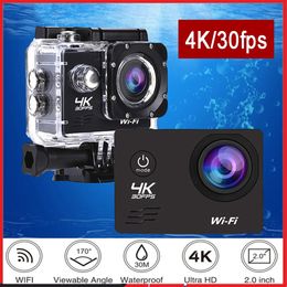 Actiecamera Ultra HD 4K 160MP WiFi 20 Scherm 170D onderwater 30m Go Waterdichte Pro Helmet Video -opname Camera's Sport Cam 240407