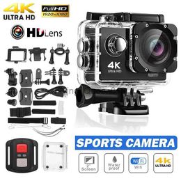Caméra d'action Ultra HD 4K Mini 1080P / 30FPS WiFi Écran 2,0 pouces 30M Casque étanche sous-marin Enregistrement vidéo Caméras de sport HKD230828
