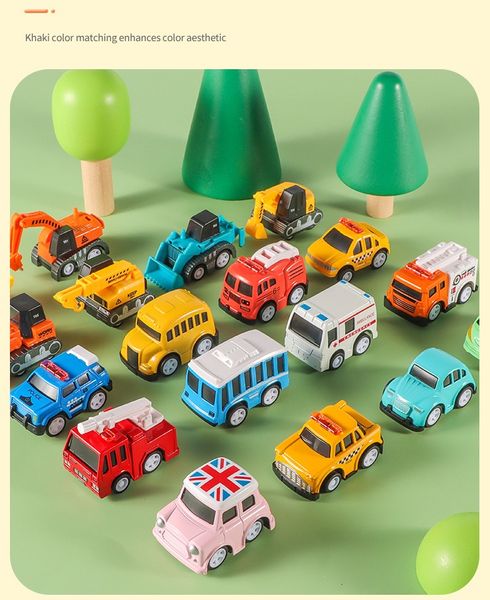 Modèle d'action construire puzzle modèle jouets 6 pièces modèle de voiture bloc alliage jouets camion ingénierie véhicule modèle pelle modèle paysage voiture course voiture modèle voiture cadeau de noël