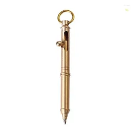 Acción Pen Brass Brass Ballpoint con un anillo de llave suave para escribir para hombres Dropship de mujeres