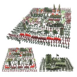 Actie speelgoedfiguren 1 Set Militair speelgoedmodel Actie Figuur Plastic Soldaten Armymen Figuren poseert Soldaten Rocket Tanks Turret Children Boy Gift 230818