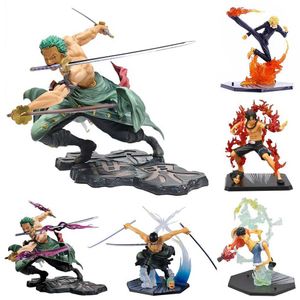 Acción Figuras de juguete 10cm Personaje luffy integrado Roronoa Zoro Three Blade SA Máximo Manga Estatua PVC Serie de acción Modelo de niños Modelo Y240514