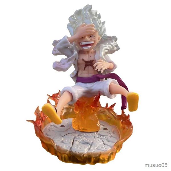 Figurines d'action 10 cm One Piece Anime Figures Nika Luffy Gear 5th Action Figure Gear 5 Sun God Pvc Figurine Gk Statue modèle décoration poupée jouets