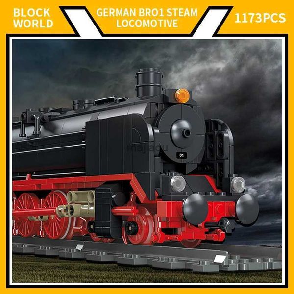 Figuras de juguete de acción 1173PCS Tren de vapor Bloques de construcción Ciudad BR01Juego de modelos de tren de carga Decoración de escritorio Ladrillos juguetes para niños Regalos de Navidad