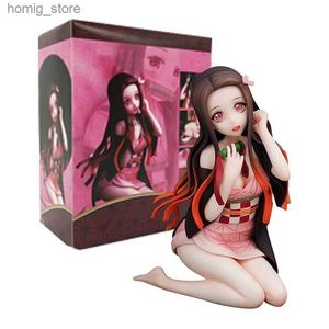 Action Toy Figures 12cm Demon Slayer Kamado Nezuko Kimono Dress Up Model Toy Pvc Doll Gift Collection Gift Gift Doll Y240415