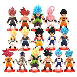 Figuras de juguete de acción 13/16 unids / set Anime Z Personajes Figura Modelo Juguete Kuririn Son Goku Vegeta Trunks Super Saiya PVC Figura de acción de regalo
